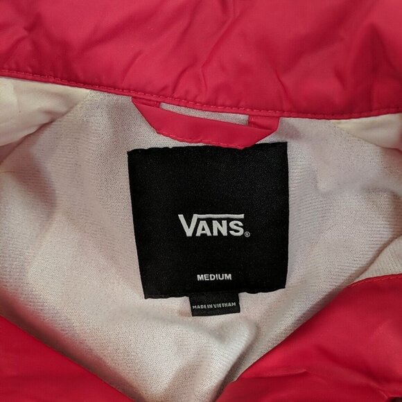 Vans Off the Wall Red Windbreaker Jacket Men's Medium M Snaps Collared - Picture 10 of 15